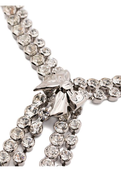 Silver crystal-embellished fringed necklace Alessandra rich - women ALESSANDRA RICH | FABA3282J00240001